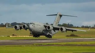C-17 Globemaster arriving at Prestwick Airport