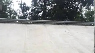 Using a stone to show the old Monza Oval curved banking