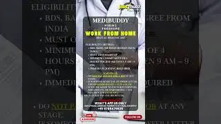 MediBuddy Hiring 🚨 Remote Doctor Jobs India | BDS, BAMS, BHMS | Work From Home Healthcare Careers
