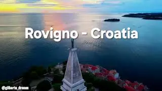 Rovigno, Croatia, blue hour from above