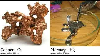 Copper - Cu vs Mercury - Hg Comparing Element attributes Atoms