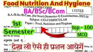 Co curricular food nutrition and hygiene | ba/bsc/bcom first semester food nutrition and hygiene 