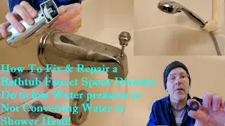 Plumbing How to REPAIR a BATHTUB FAUCET SPOUT DIVERTER Fix Water Pressure Converting Water to Shower