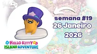 Onde est&aacute; o Gudetama de cartola? sem. 26 de Janeiro 2026 | Hello Kitty Island Adventure PT-BR
