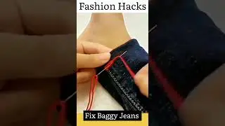 how to fix Baggy Jeans | #shorts | #jeanshacks | #baggyjeans