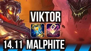 VIKTOR vs MALPHITE (MID) | 8/0/9, 900+ games, Legendary | KR Master | 14.11