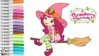 Strawberry Shortcake Coloring Book Pages Halloween Witch Costume with Pupcake Custard and Berrykin