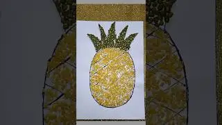 Art with pulses/How to make pineapple with pulses or dal/Easy 🍍 drawing/GreenGram decorative ideas