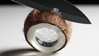 Ultra Realistic Glass Coconut Cutting ASMR | Relaxing Fruit Slice 🥥