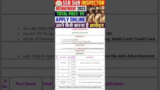 SSB Sub Inspector Recruitment 2023 &ndash; Apply Online for 111 Vacancy🚨🚔🚓👮&zwj;♂️