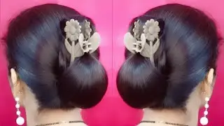 Quick & Simple Updo With Claw Clip For Daily Use _ Easy Hairstyle For Girls for long hair 