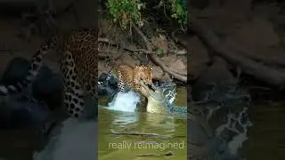 Omg 😱 Leopard vs Crocodile 🐊 #leopard #nature #wildlife #wildanimals #animals #animalworld #shorts