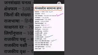 ||मध्यप्रदेश सामान्य ज्ञान||सामान्य ज्ञान|| #mppatwari #mppsc #mpgk #mptet  #lucent #shorts #short