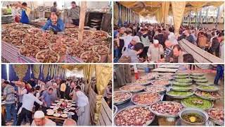 تم ذبح عدد 9 عجول بقري وعجل جاموسي مما ادي الي طهي عدد 5 طن ارز 🙏مش كميه الأكل والناس❗️جزء 2