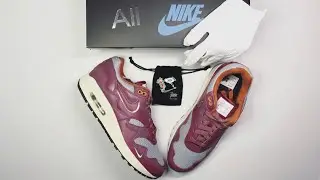 Nike x Patta Air Max 1 Rush Maroon | Unboxing, details