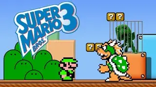 Luigi Saves Pooh greenboy in Super Mario bros 3