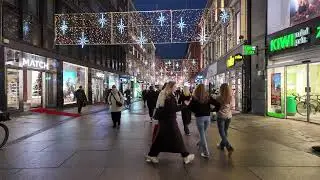 Evening Walk Oslo ❄️ City Centre 4K 🇳🇴 4K