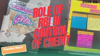 Class 12 economics project on Role of RBI in control of credit. 