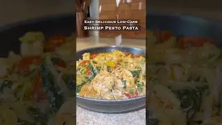 Low-Carb Shrimp Pesto Pasta