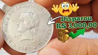 Moeda 2000 R&Eacute;IS 1907 Prata, v&aacute;rias variantes raras ,valores atualizados.