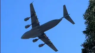 Incredible RAAF C-17 Globemaster flyover #raaf #aviation #militaryaviation  #ausairforce #flying 