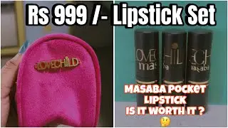 Masaba Pocket Lipstick Review #lovechild @lovechildbymasaba #lipstickswatches #reviews #minilipstick