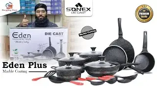Sonex Eden Plus Marble Coating Gift Pack (Black) | Premium Die Cast Cookware Set #shoppingzonespk