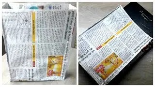 DIY Newspaper Bag / Newspaper bag making/ Paper craft/ Paper bag/ Simple and easy bag make.