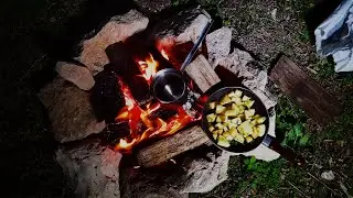 Simple outdoor cooking ideas | outdoor fire pit cooking | ASMR