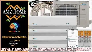 Describing Senville SENA-36HF/Q Quad Zone Mini Split Air Conditioner Heat Pump, 36000 BTU, Amazon
