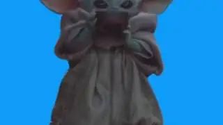 Baby Yoda - blue screen