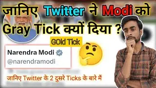 Why Provide Pm Modi Twitter grey Tick || company Gold Tick