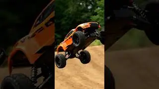 RC Stunt Mid-Jump | VEO3 RC Car Shocks Extended in Action