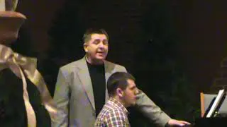 Me and my son singing song New Years in Church . Я с сыном поем в Церкви на Новый год .