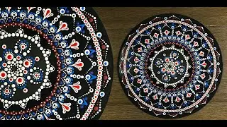 How to Paint a Record Album Dot Mandala - Repurpose - 4th of July - 364