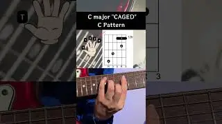 How to play C major &ldquo;CAGED&rdquo; C Pattern. #shorts #guitarchords #cagedsystem