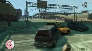 GTAIV the car is burning at critical position (cavalcade car game play)