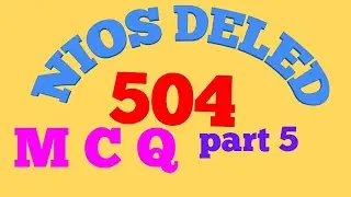 504 MCQ । NIOS DELED । ausat । Mohan Verma ।