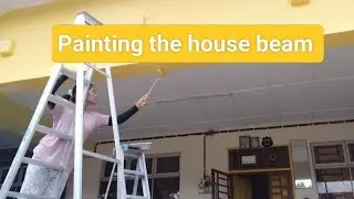 Painting the beam outside of our house #housewifelife #youtuber #satisfying #painting  