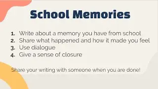 Writing (Grade 4)- School Memories