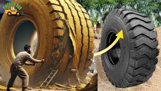 Caterpillar Monster Tire Repairing || Repairing A Huge Old Tire Sidewall || Tire Repair
