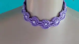 Gargantilha Duda de crochê #conjunto da pulserinha Duda veja o passo a passo.