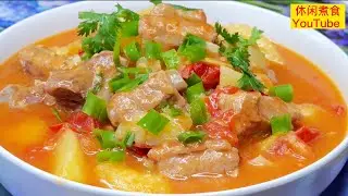 排骨焖土豆，再加上番茄，這样做太开胃了，好味又好吃！ 【休闲煮食】 #排骨 #土豆 #排骨料理