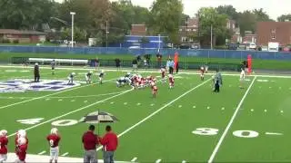 43  Defense  Trev disrupts in backfield allowing for a stop at the line