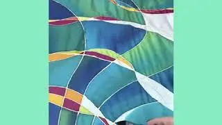 Hand painted silk scarf - Seychelles