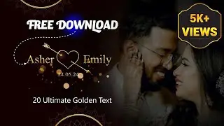 Premiere Pro Golden Text Free Download 2024 | Ultimate 20 | Wedding Title