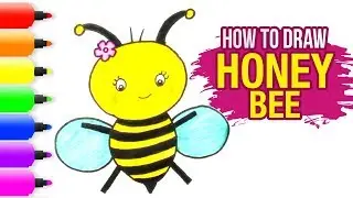 How To Draw A Honey Bee | Easy Drawing | Coloring Pages For Kids | Robot For Kids | Rudra Matsa