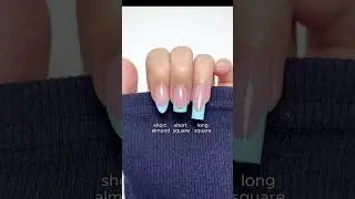 Each nail shape shines with pastel blue French accents.