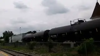 IC HU LEADING/CN 301 w/ CN Engines 3008 & 3307 (ex 2579) lead this long WB Autorack/Mixed Freight