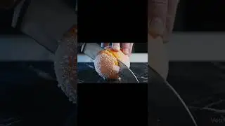 Cutting a Frozen Orange ❄️🍊 | Icy ASMR Crunch #ASMR#FrozenFruit#Satisfying#FoodASMR